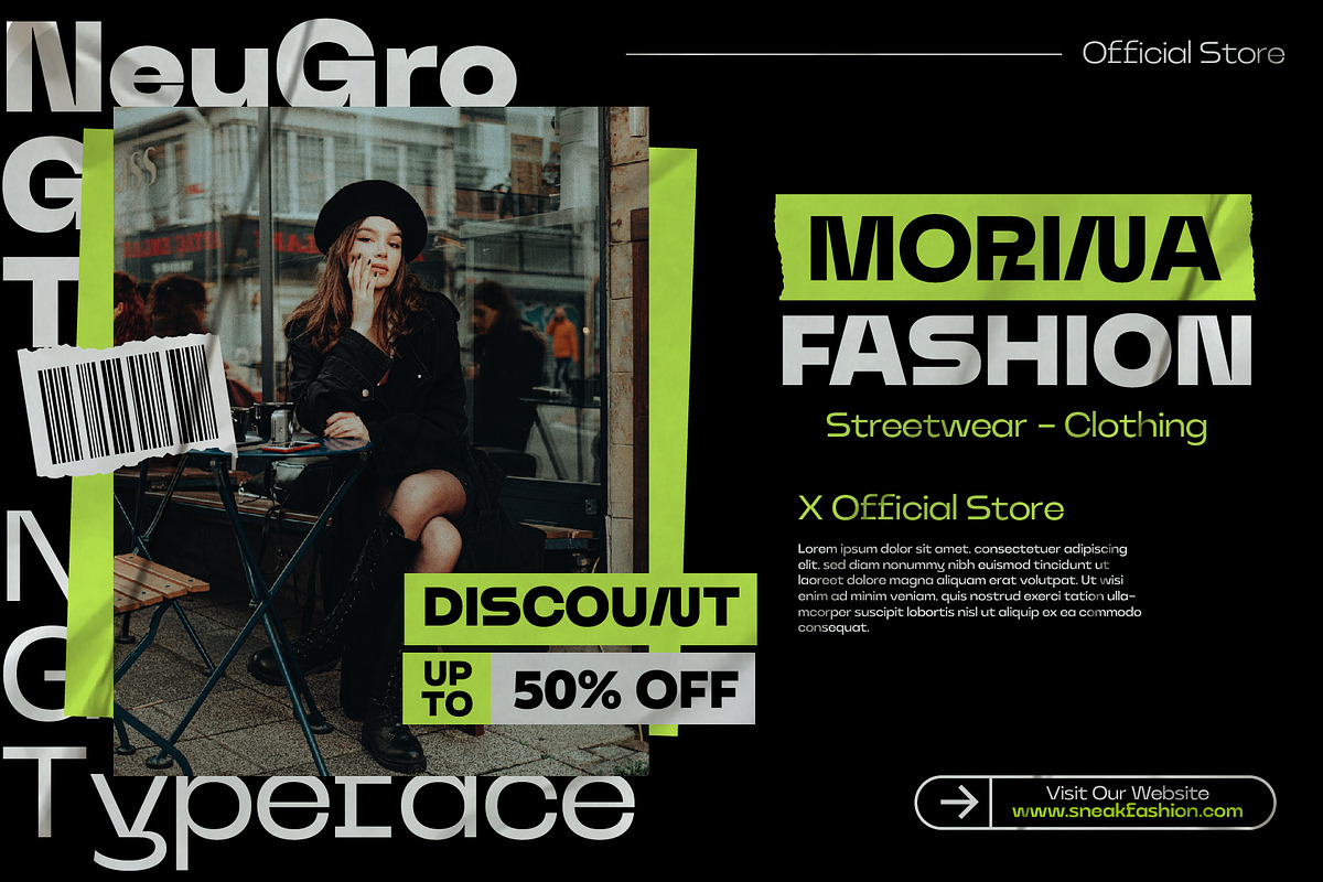 Neugro Typeface (50% OFF), a Sans Serif Font by Godbless Studio (Photo 5 of 14)