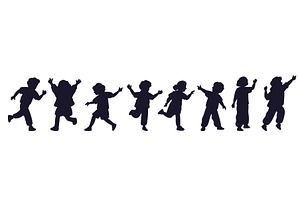 Silhouette boys and girls playing, a Person Illustration by Vectorbuum