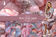 Rose Gold Agate Digital Paper JPG, a Texture Graphic by Creative Matrix82 (Thumbnail 1 of 6)