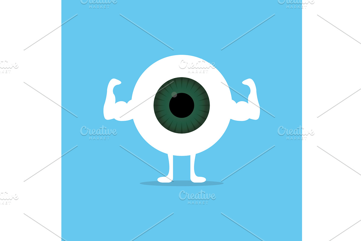 Strong and healthy white eye, an Object Illustration by Vector Creator
