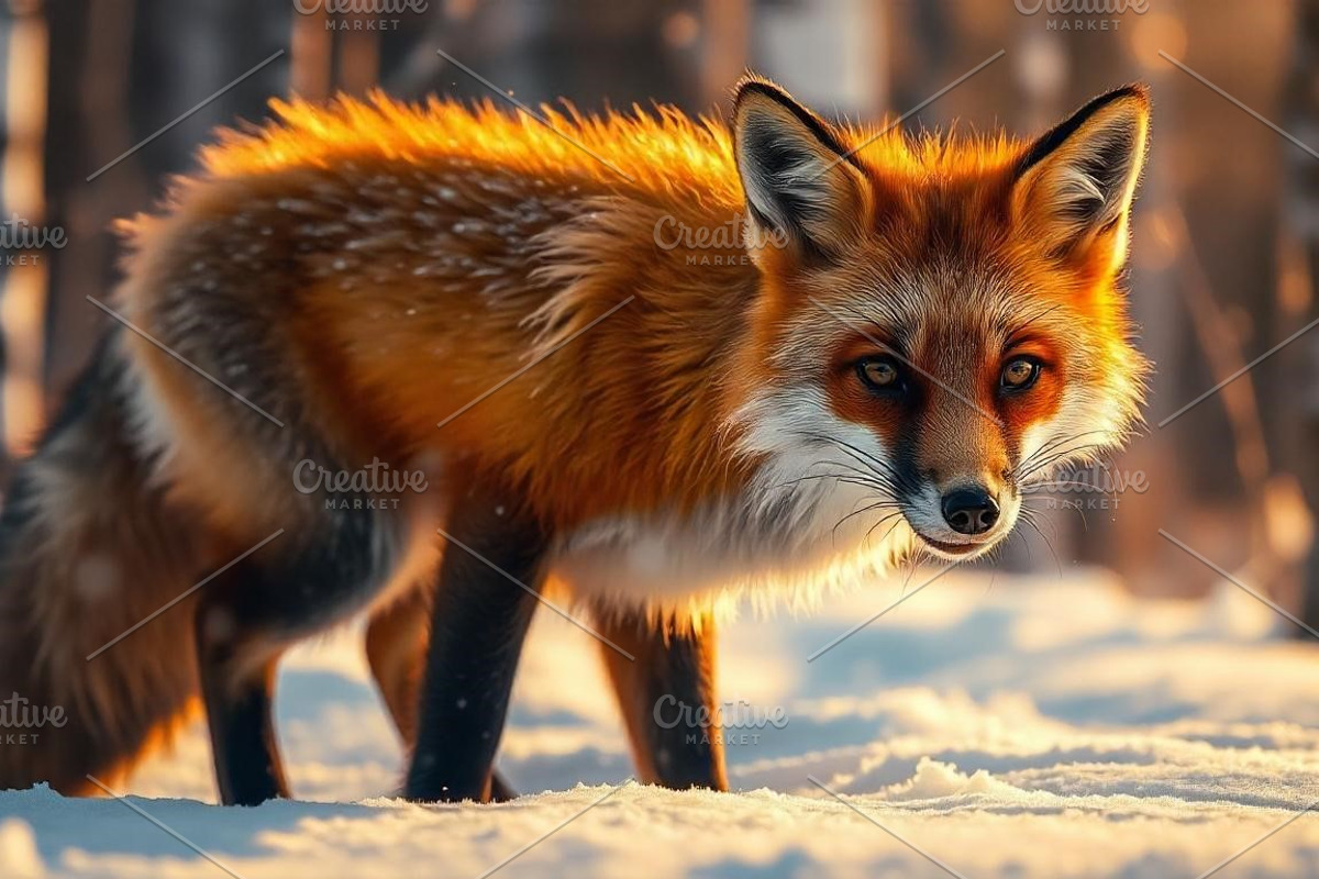 Winter Fox Glow | Stock Photo, an Animal Photo by Aura Canyon HQ (Photo 1 of 6)