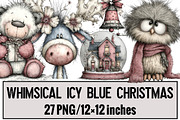 Whimsical Icy Blue Christmas Clipart, an Illustration by Design Market (Thumbnail 1 of 3)