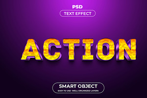 Action 3d Editable Text Effect Style