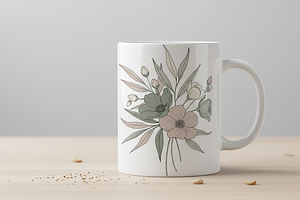 Minimal Botanical Floral Bouquet, a Person Illustration by Gfx_Store