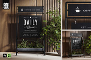 Sidewalk Café Planter Sign Mockup, an Advertising Mockup by SD Mockup (Thumbnail 1 of 4)