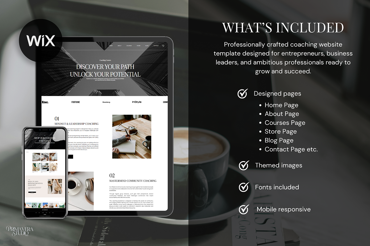 Wix Coaching Website Template, a Wix Template by Primavera Studio Design (Photo 9 of 10)