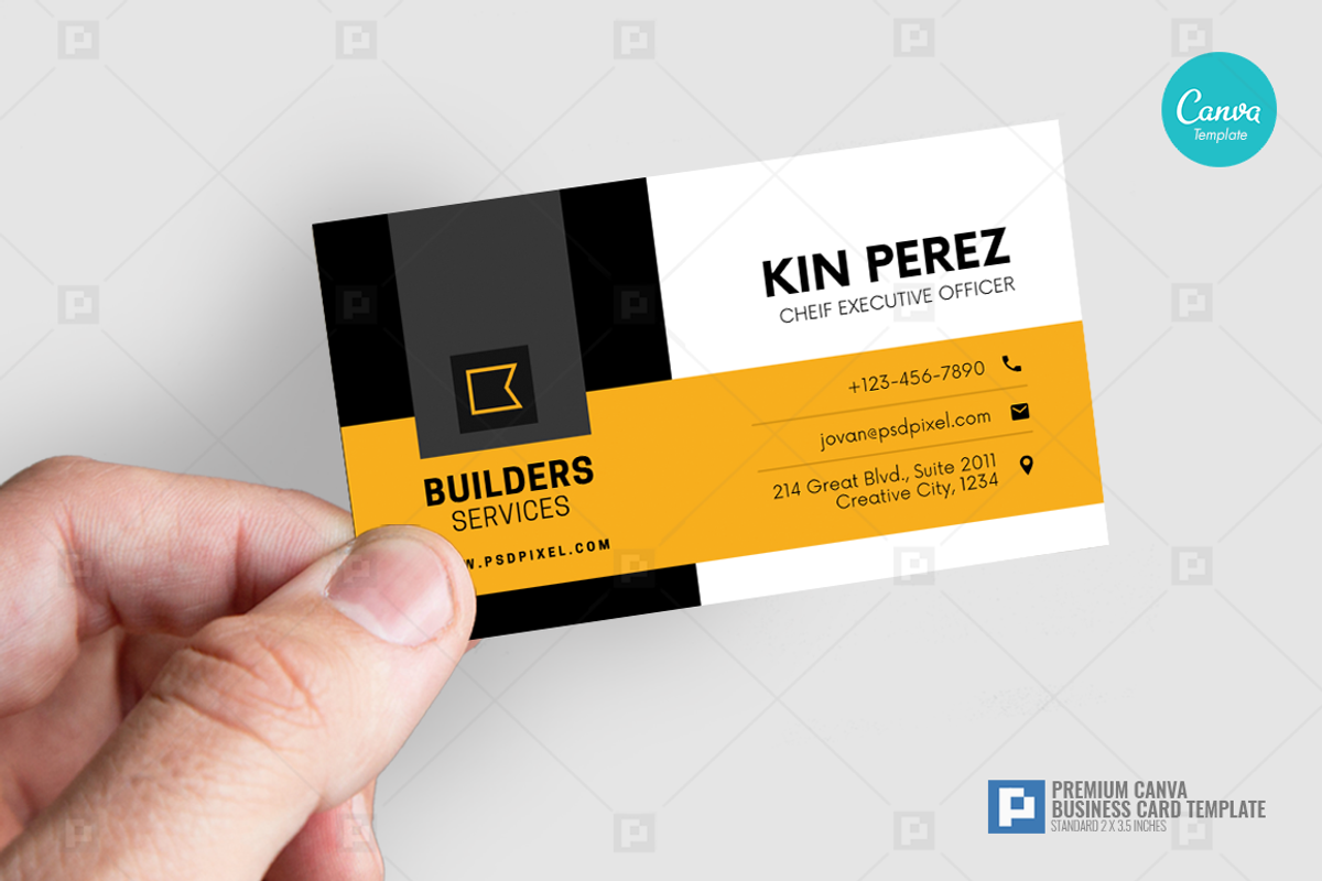 Construction Canva Business Card 10, a Business Card Template by PSDPixel (Photo 4 of 4)