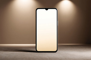 Smartphone with blank screen standing on textured surface under, an Abstract Photo by José Manuel Gelpi