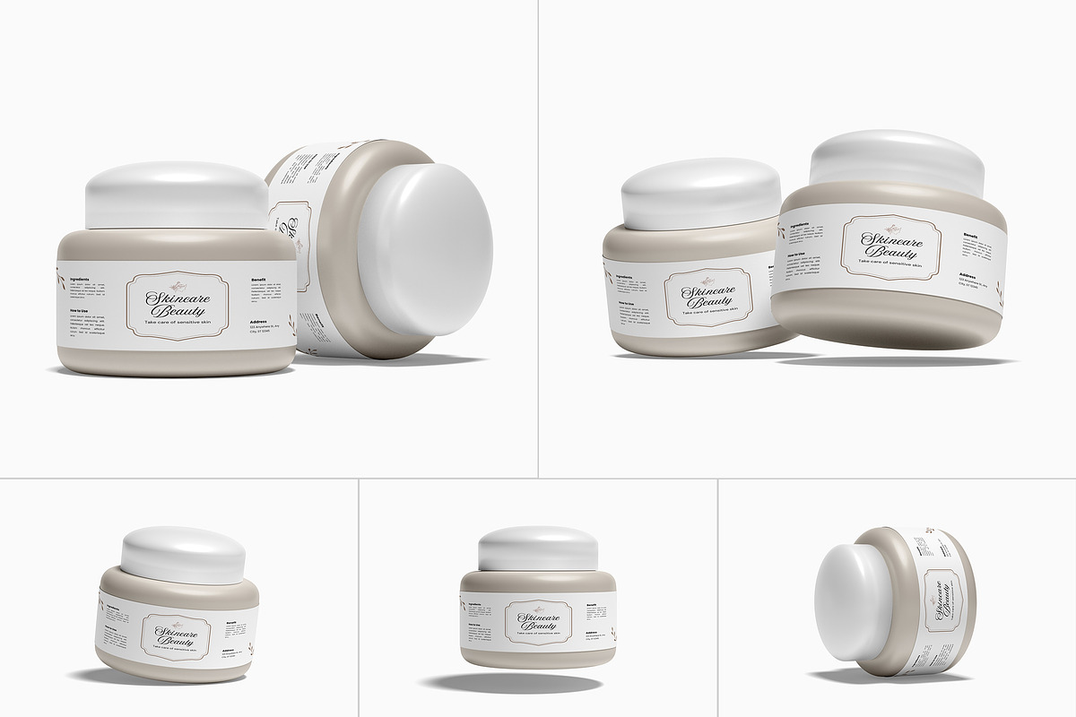 Cosmetic Jar Mockup, a Cups & Container Mockup by suciamairastd (Photo 1 of 6)
