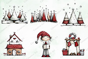 Whimsical Quirky Christmas Clipart, an Illustration by Creative Art (Thumbnail 5 of 13)