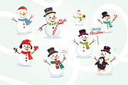 Christmas Snowman Vector Bundle, a Seasonal Illustration by rix_designs (Thumbnail 5 of 5)