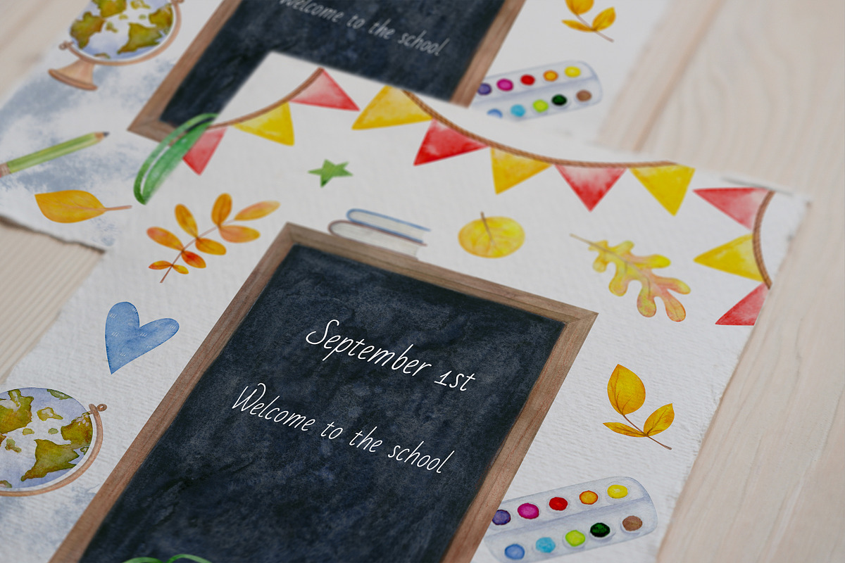 Watercolor School Clipart PNG, an Object Graphic by NataliArkushArt (Photo 3 of 7)