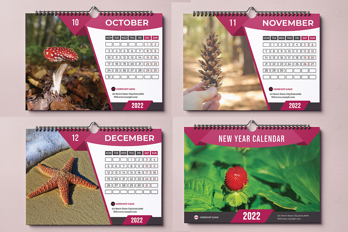 Desk Calendar 2022 V17, a Stationery Template by Template Shop (Photo 4 of 4)