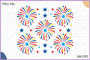 Patriotic Fireworks Pattern Vector, a Pattern Graphic by Gfx Expert Team
