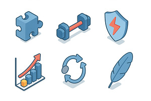 Various icons representing fitness, a Finance Illustration by ZinetroN