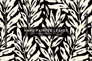 Hand Painted Leaves, a Pattern Graphic by MalyskaStudio