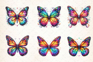 Monarch Butterfly Watercolor Clipart