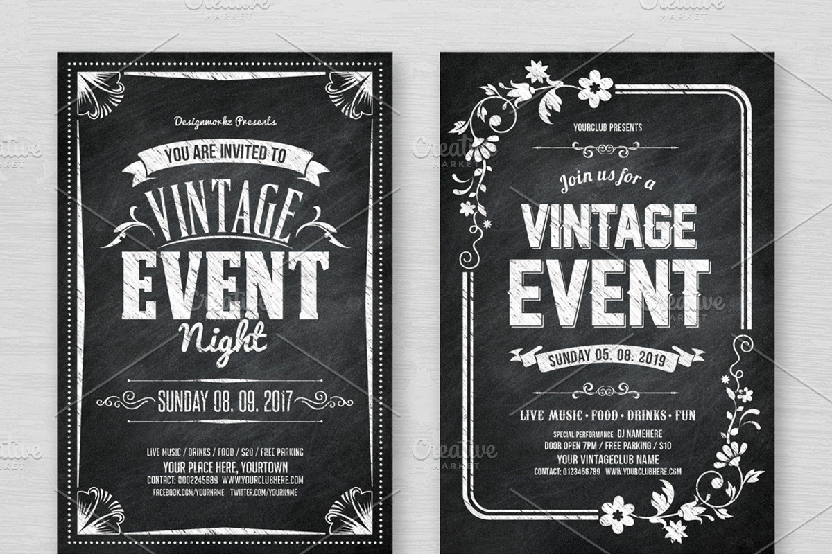 4 Chalk Flyers Bundle, a Flyer Template by DesignWorkz (Photo 3 of 3)