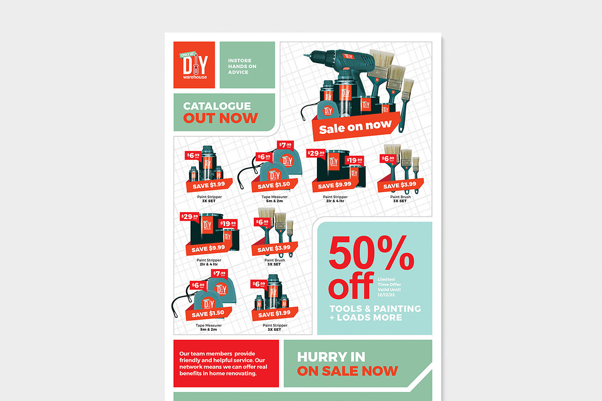 A4 DIY Tool Supply Poster Template, a Flyer Template by BrandPacks