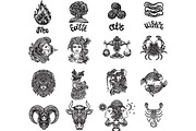 Set of beautiful zodiac signs, an Animal Illustration by shik-shik (Thumbnail 4 of 7)