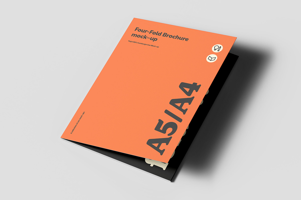 Four Fold A5 Brochure Mockup, an Advertising Mockup by Yogurt86 (Photo 4 of 16)