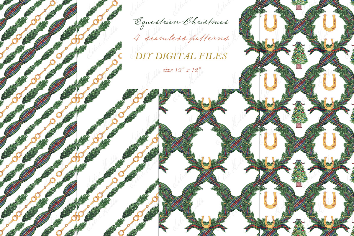 Tartan Equestrian Christmas Clipart, a Decorative Illustration by LABFcreations (Photo 2 of 4)