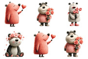 Whimsical Teddy Bear Love Clipart, an Illustration by CraftArtStudio (Thumbnail 4 of 6)