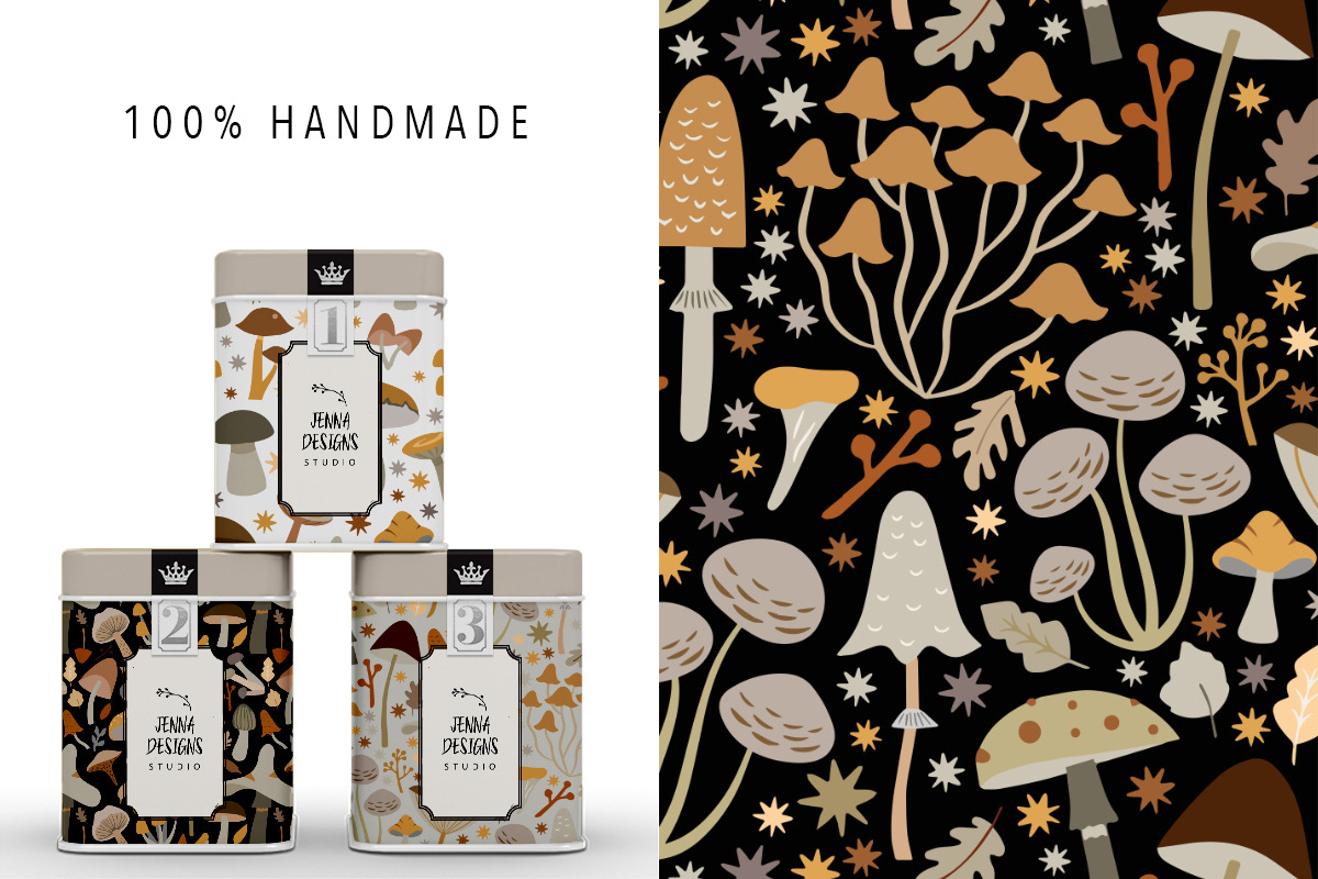 Mid Century Modern Mushrooms, an Object Illustration by Jennadesigns (Photo 4 of 16)