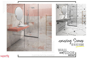 Floor&Wall Bathroom Scene Mockup 240