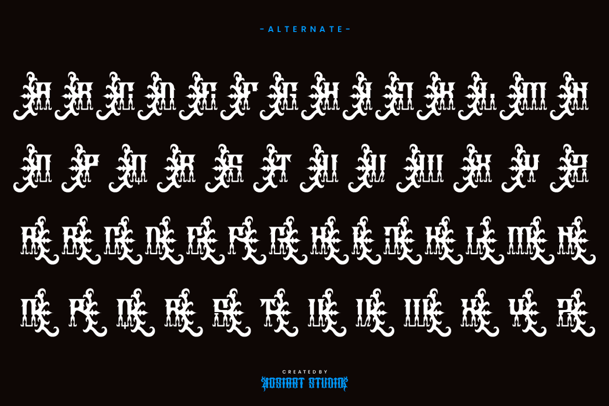 Getohc - Artdeco Font, a Blackletter Font by Iqsiart Studio (Photo 2 of 6)