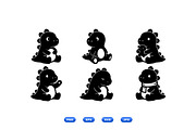Cute Baby Dino Clipart Pack, an Illustration by designvectx (Thumbnail 1 of 3)