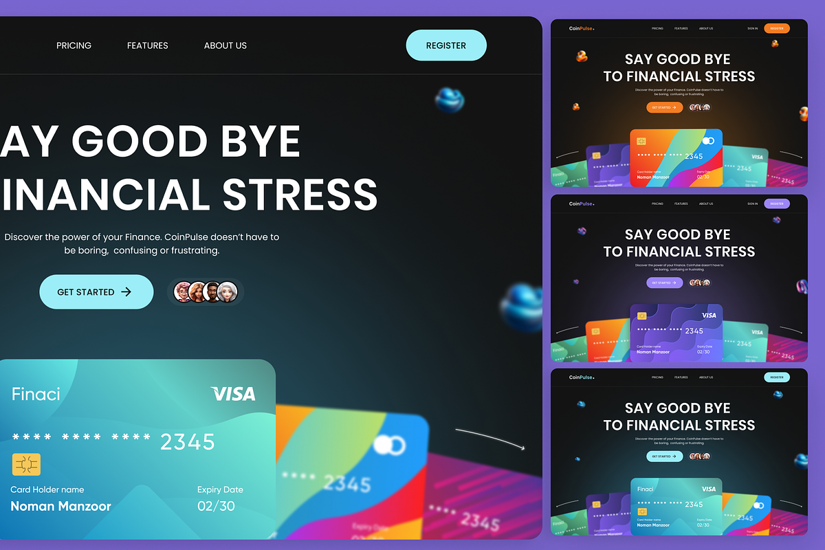 CoinPulse -Finance Site Hero Section, an UI Kit Template by nwdigitalstore (Photo 3 of 3)