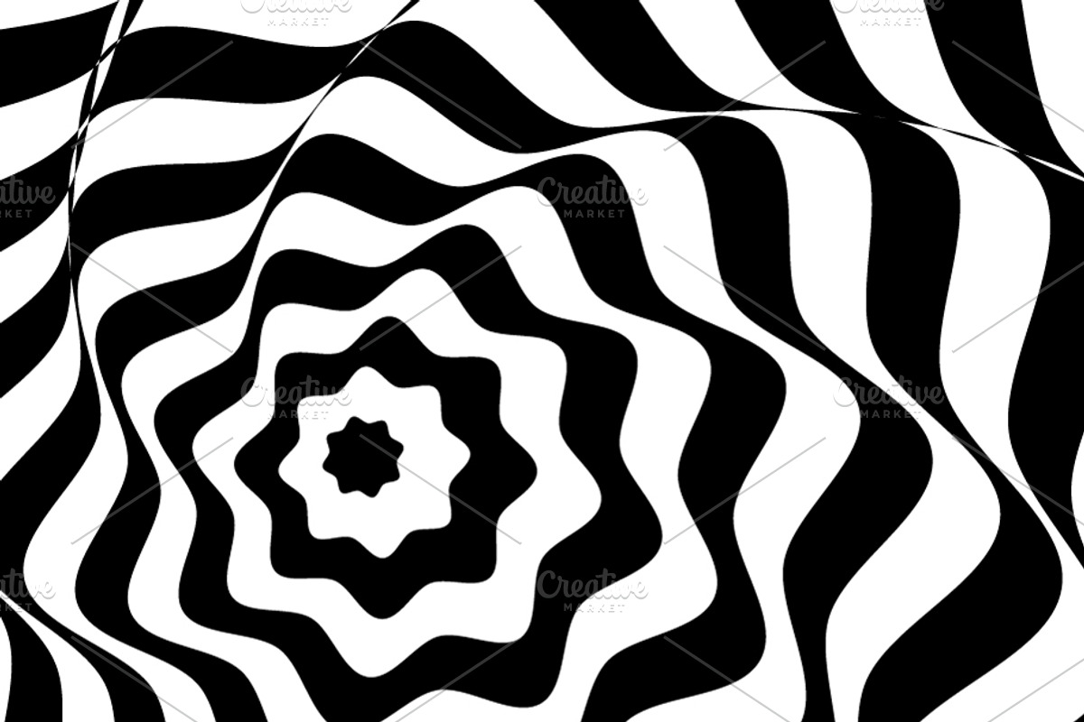 Black and white stripes illusion, a Decorative Illustration by BestPics