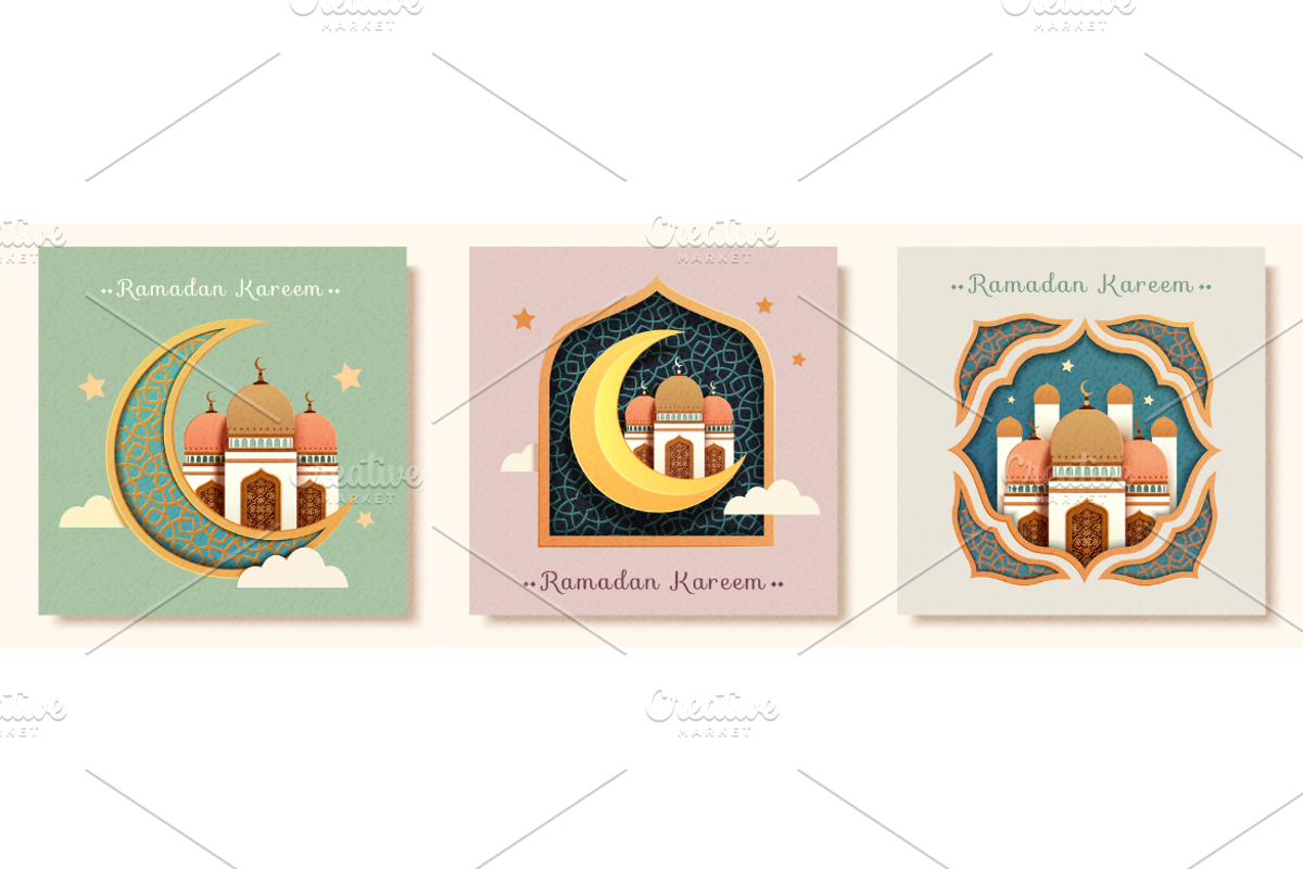 Paper Art Ramadan Template Set, a Card Template by TotallypicRF