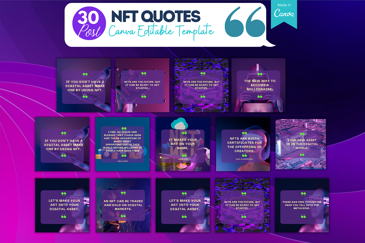160 NFT Post - Canva Template, a Social Media Template by Viral Content Design (Photo 5 of 13)
