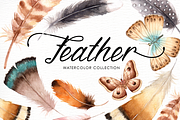 Feather Watercolor Collection, an Illustration by everysunsun (Thumbnail 1 of 6)