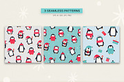 Winter Penguin Clipart Set, an Animal Illustration by Irina Ostapenko (Thumbnail 2 of 8)