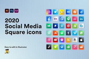 2020 Square Social Icons