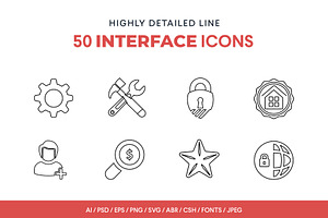 Line Icons Interface Set, an Outline Icon by Jumbo Icons