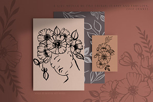 Line Art Women & Flowers Collection