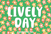 Lively Day handwritten font, a Handwritten Font by jyllyco (Thumbnail 1 of 8)