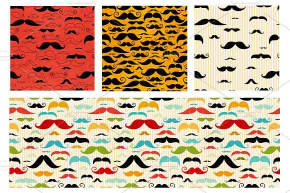 Seamless Patterns With Moustaches