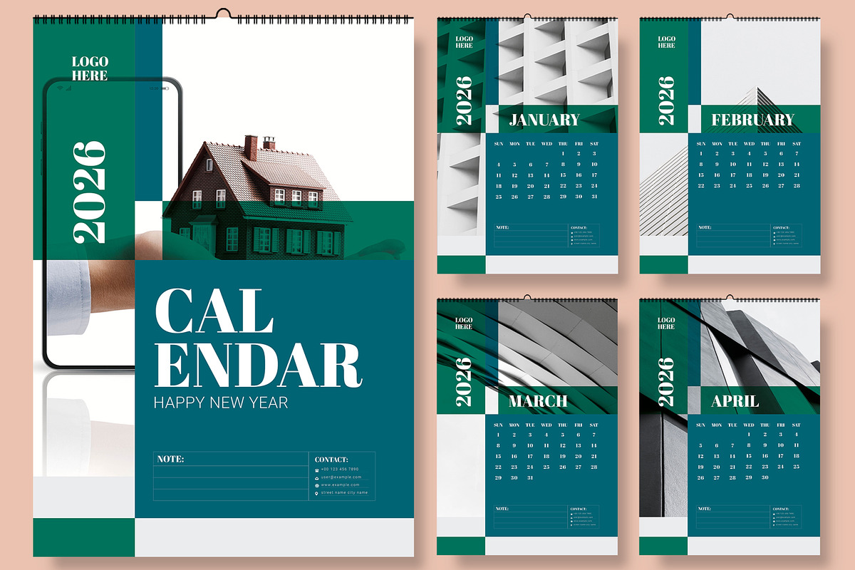 Corporate Business 2026 Calendar, a Stationery Template by ContestDesign (Photo 1 of 5)