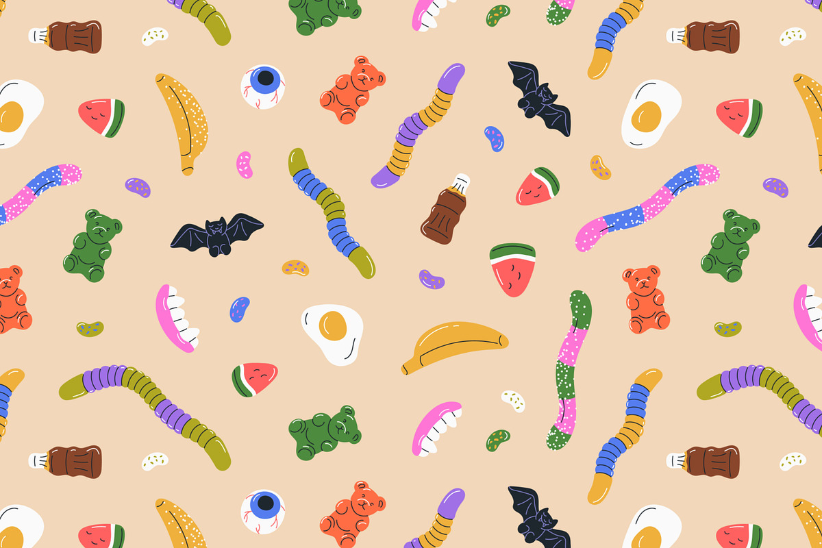 Gummy jelly candies seamless pattern, a Pattern Graphic by Good Studio