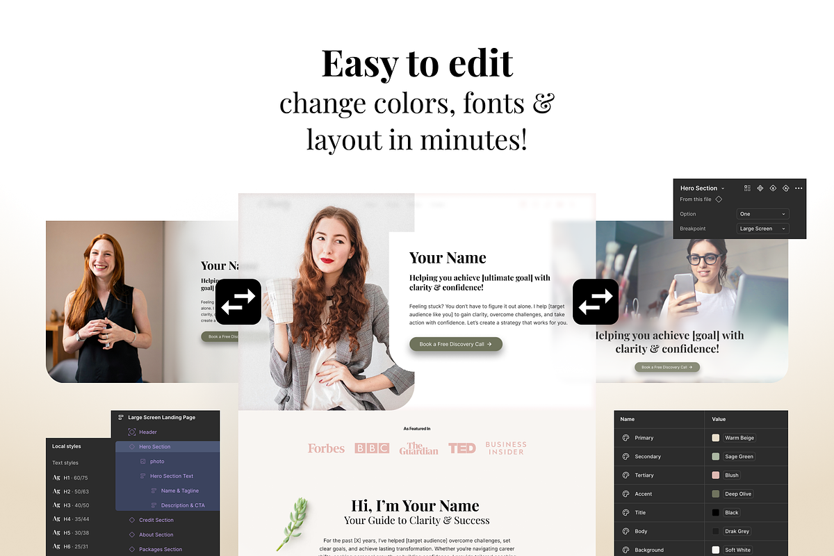 Coaching Website Template for Figma, a Landing Page Template by Sasha Lantukh (Photo 4 of 6)
