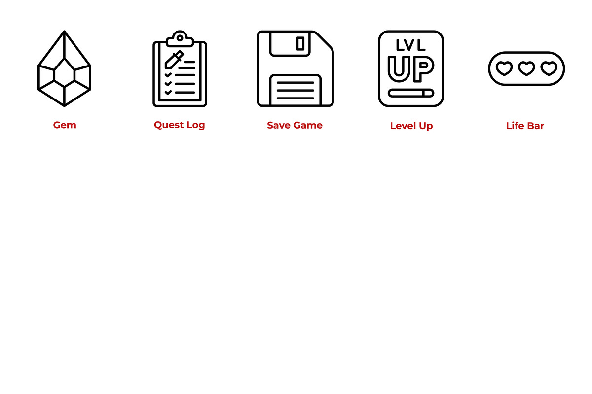 Gaming Icon Set, an Outline Icon by Tekuni (Photo 5 of 10)