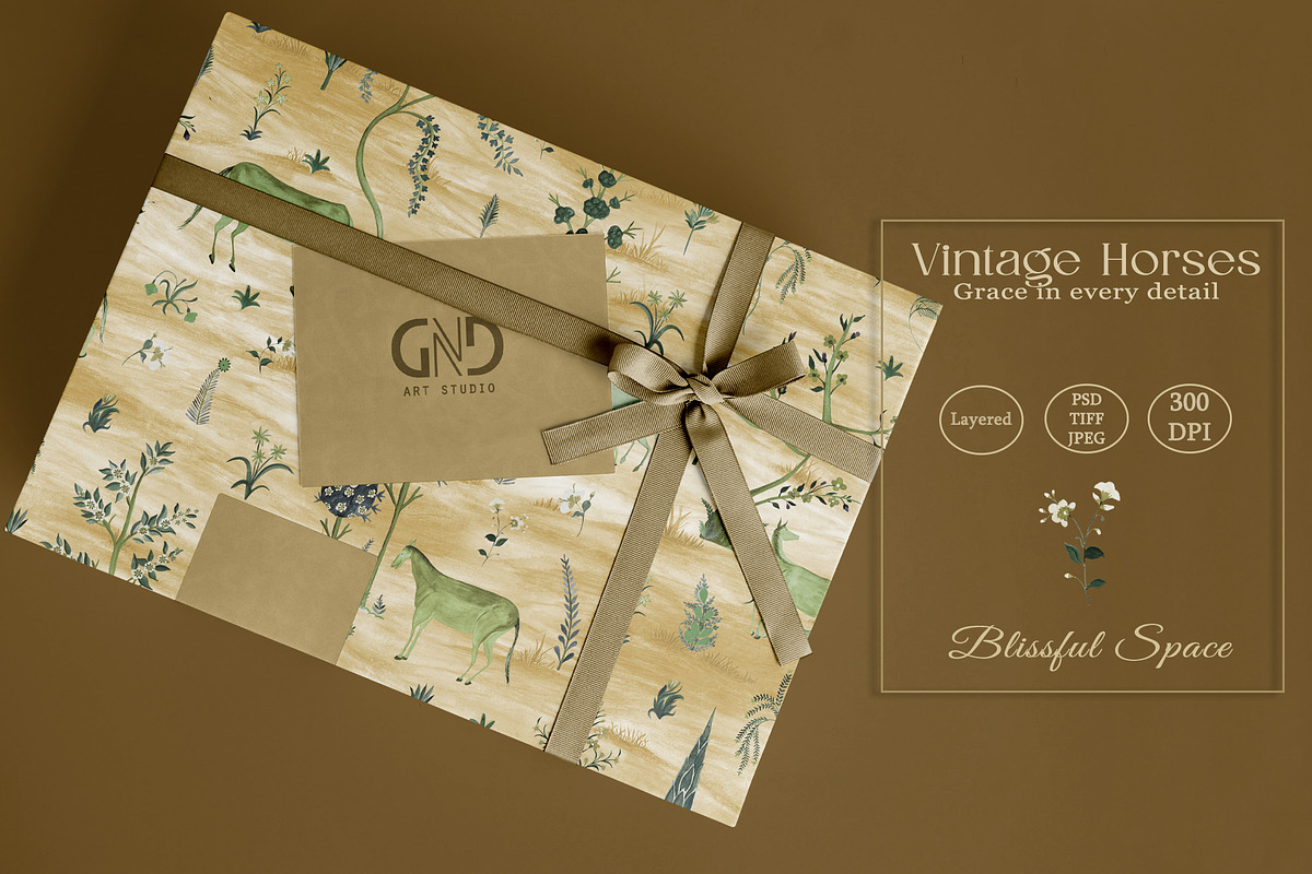 Vintage Horses Prints & Patterns, a Pattern Graphic by GND ART STUDIO (Photo 5 of 8)