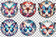 Mystical Butterfly Round Stained Gla, an Illustration by DreamCafeArt (Thumbnail 3 of 6)