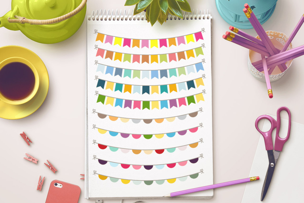 Bunting Banner Clipart, an Illustration by The Digital Download Shop (Photo 3 of 6)