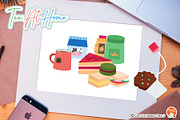 Tea At Home Digital Clip Art, an Object Graphic by Cozy Cat Design (Thumbnail 3 of 3)